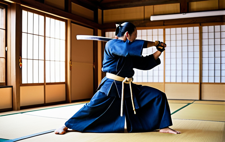 **
"A kendo practitioner, fully clothed in traditional bogu (armor), executing a precise strike with a shinai in a brightly lit dojo, appropriate attire, safe for work, perfect anatomy, natural proportions, dynamic action shot, professional photography, high quality, family-friendly."
**