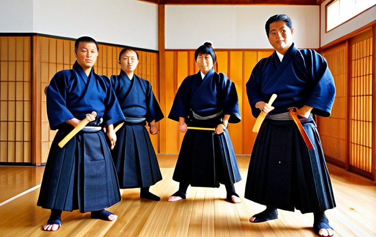 Kendo Dojo Training**
"A diverse group of kendo practitioners fully clothed in bogu (kendo armor), training in a bright, traditional dojo. Focus on the *senpai* guiding a *kohai*. Wooden floors, natural lighting, determined expressions. Appropriate attire, safe for work, professional setting, family-friendly, perfect anatomy, natural pose, well-formed hands, proper finger count, modest clothing."
**