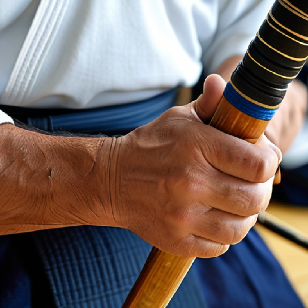 Focused Warm-up**

"A kendo practitioner, fully clothed in training attire, performing dynamic stretches in a dojo. Emphasis on shoulder and wrist mobility. Safe for work, appropriate content, professional environment, perfect anatomy, natural proportions, modest clothing."

**