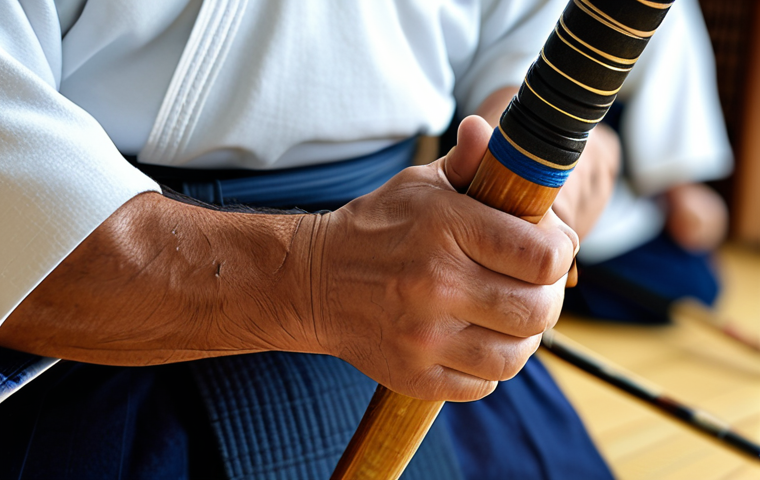 Focused Warm-up**
"A kendo practitioner, fully clothed in training attire, performing dynamic stretches in a dojo. Emphasis on shoulder and wrist mobility. Safe for work, appropriate content, professional environment, perfect anatomy, natural proportions, modest clothing."
**