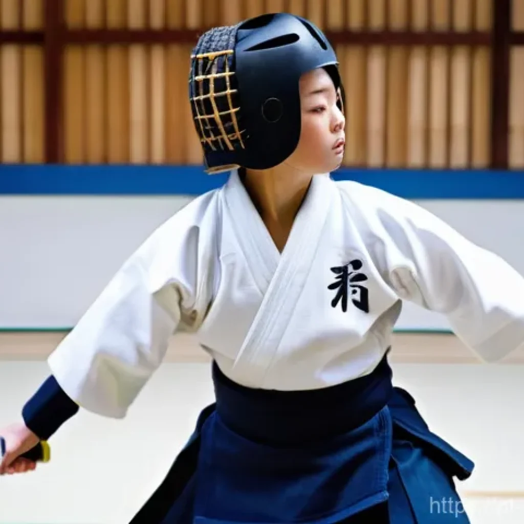 검도와 다이어트 - **Dynamic Kendo Practice: Focused Strength and Agility**
    "A determined young woman in her late t...