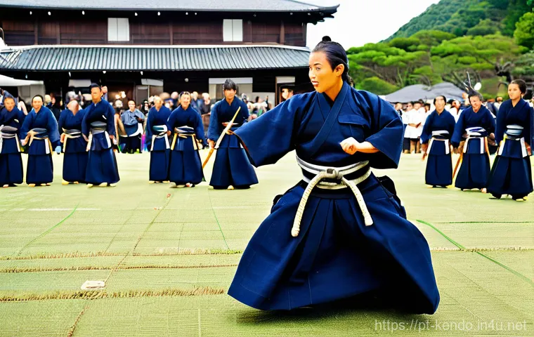 검도 교습소 창업 - **A vibrant Kendo training session in a modern, welcoming dojo.**
    A diverse group of Kendo pract...