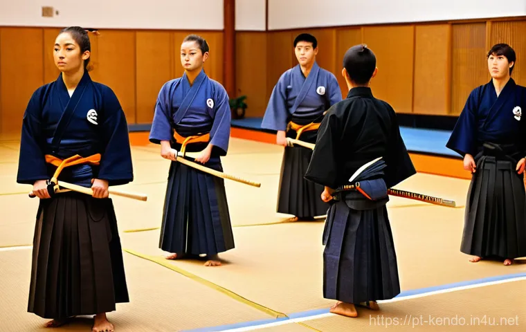 검도 대회 역사 - **Prompt 2: Dynamic Modern Kendo Competition**
    "A vibrant, action-shot photograph capturing a hi...