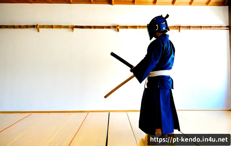 Home 17 검도 장비 사이즈 가이드 - Photorealistic kendo equipment sizing scene in a bright Brazilian martial arts studio, adult practit...